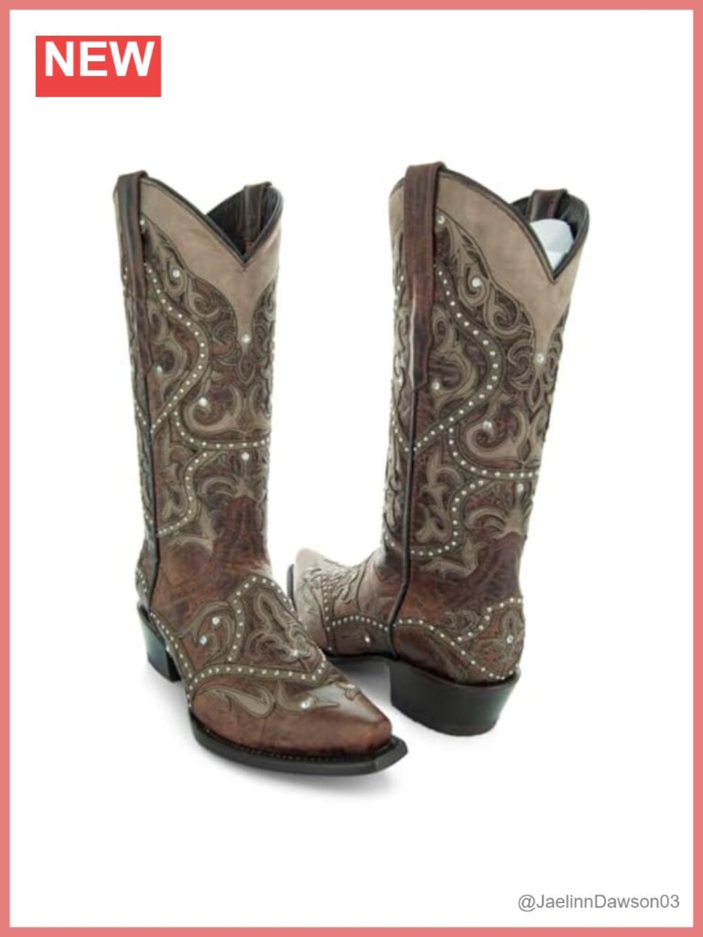 Leather Cowgirl Boots With Studs Handcrafted Western Boots